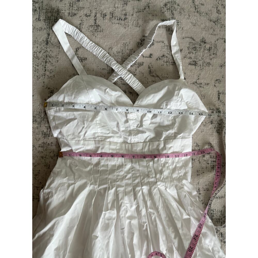 Lulus Strolling Sicily White Pleated Backless Midi Dress NWT Size Medium Pockets - Picture 5 of 9